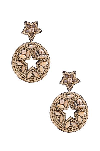 STAR CIRCLE BEADED DROP EARRING