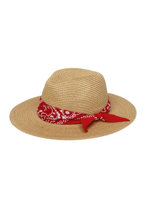 FASHION STRAW BANDANA STRAP PANAMA HAT