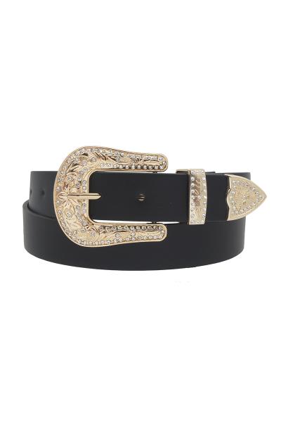 RHINESTONE METAL WESTERN STYLE BUCKLE BELT