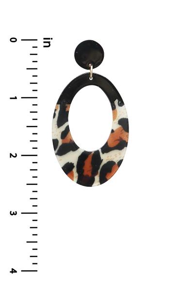 STYLISH OVAL ANIMAL PRINT EARRING