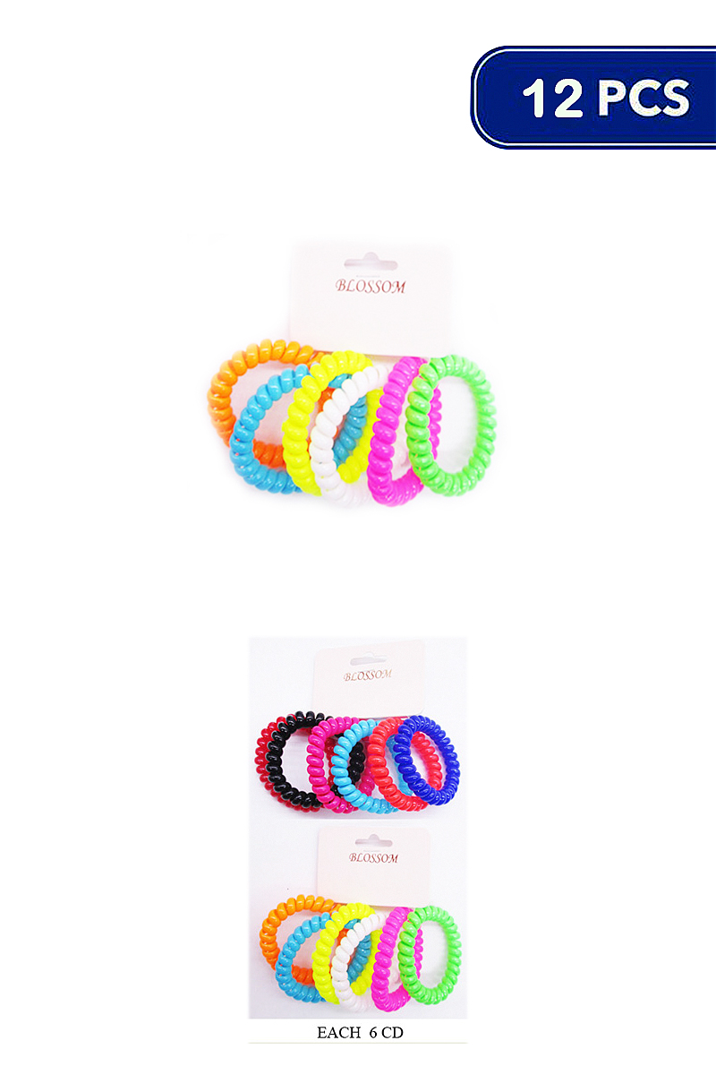 PLAIN TWIST HAIR TIE BAND SET (12 UNITS)