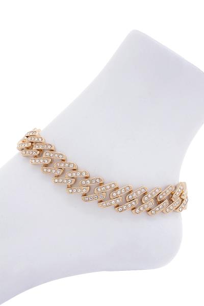 RHINESTONE METAL ANKLET