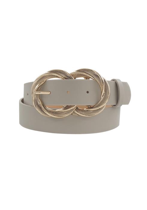 TWISTED AND TEXTURED METAL DOUBLE CIRCLE BUCKLE BELT