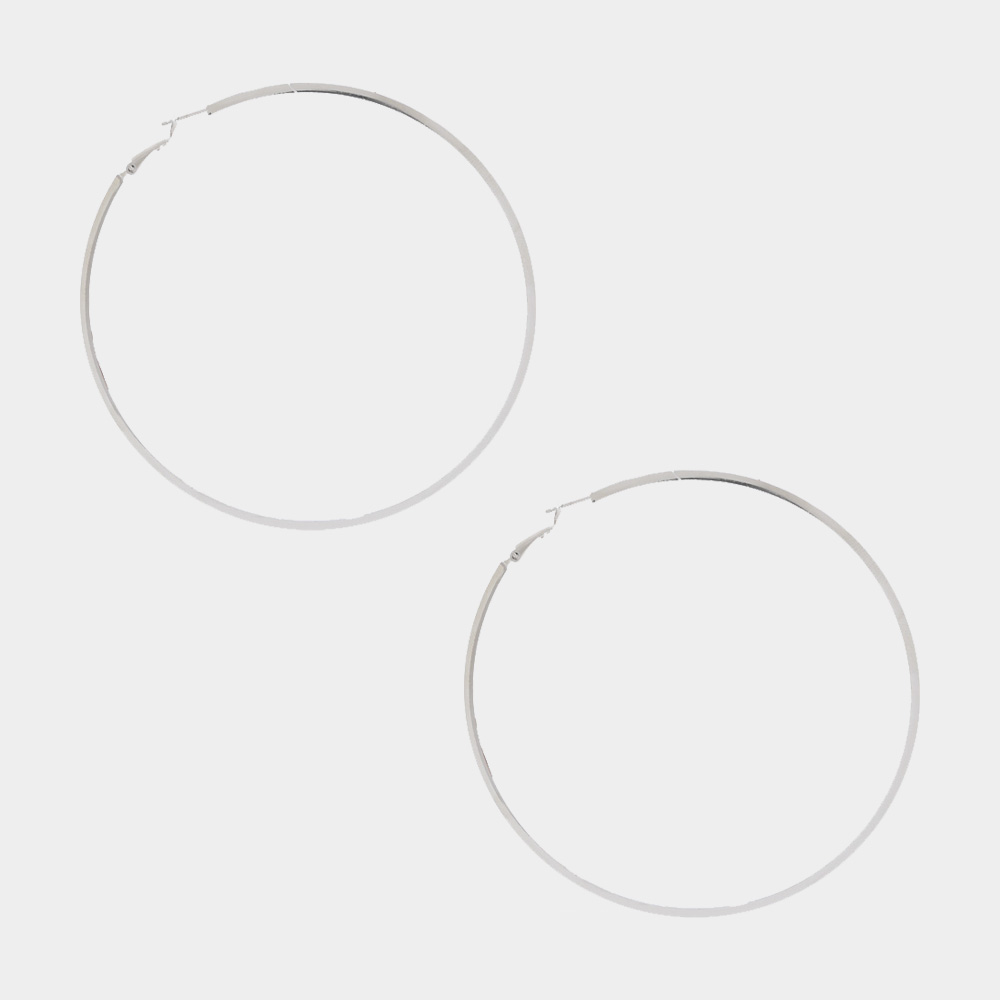 SODAJO SQUARE EDGE METAL HOOP EARRING