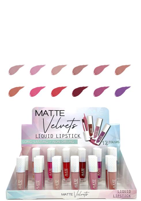 AMUSE MATTE VELVETS LIQUID LIPSTICK (24 UNITS)