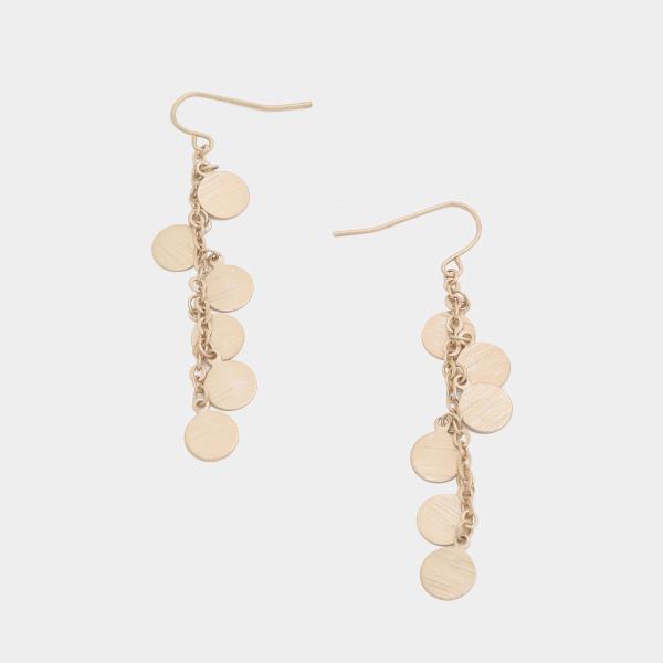 COIN CHAIN METAL DANGLE EARRING