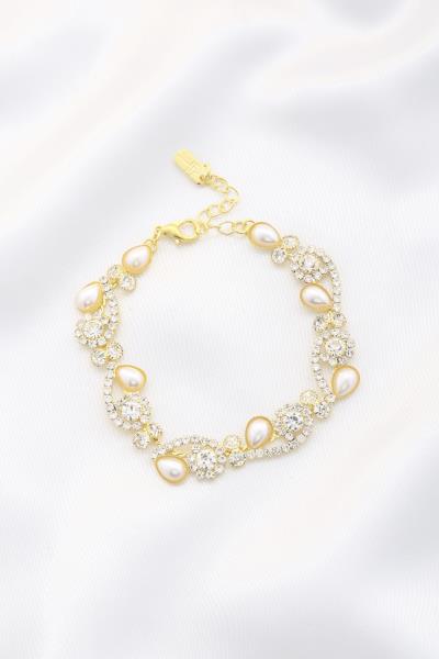 TEARDROP PEARL RHINESTONE BRACELET