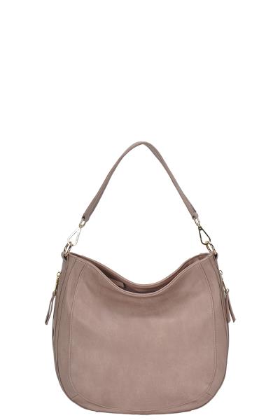 FASHION SMOOTH ZIPPER HOBO BAG