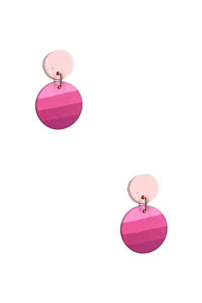 FASHION CIRCLE TONE CLAY EARRING