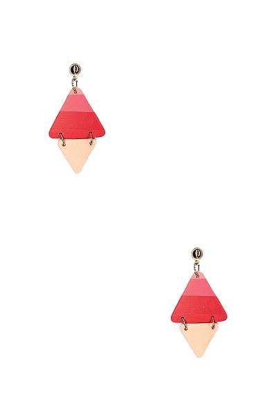 FASHION CLAY TONE TRIANGLE LINK EARRING