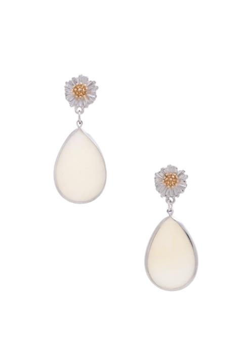 FLOWER TEARDROP POST DROP EARRING
