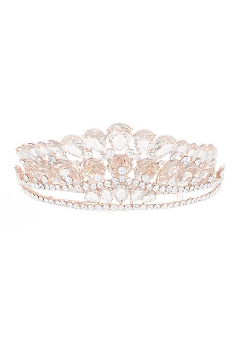 CRYSTAL STONE DOUBLE LAYER HAIR TIARA