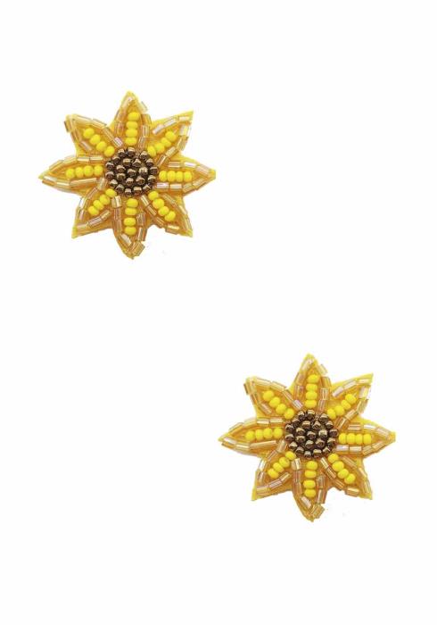SEED BEAD FLOWER STUD EARRING
