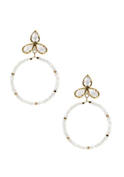 CRYSTAL BEAD ROUND DANGLE EARRING