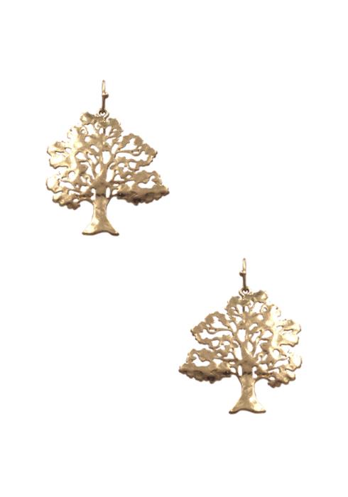 METAL TREE DANGLE EARRING