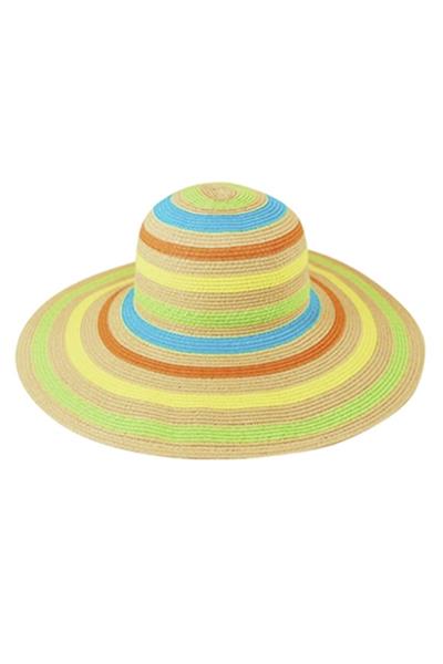 NEON STRIPES WIDE BRIM HAT