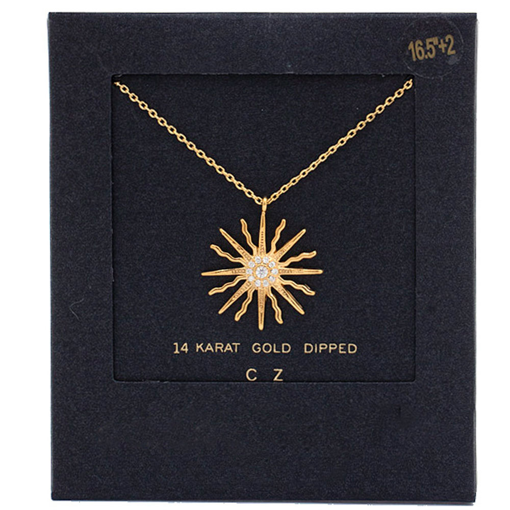 14K GOLD DIPPED SUN NECKLACE
