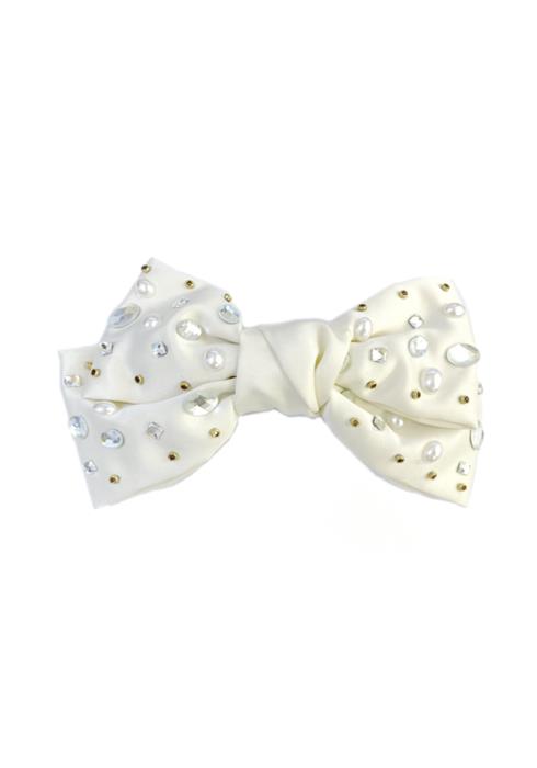 SATIN RHINESTONE RIBBON HAIR PIN