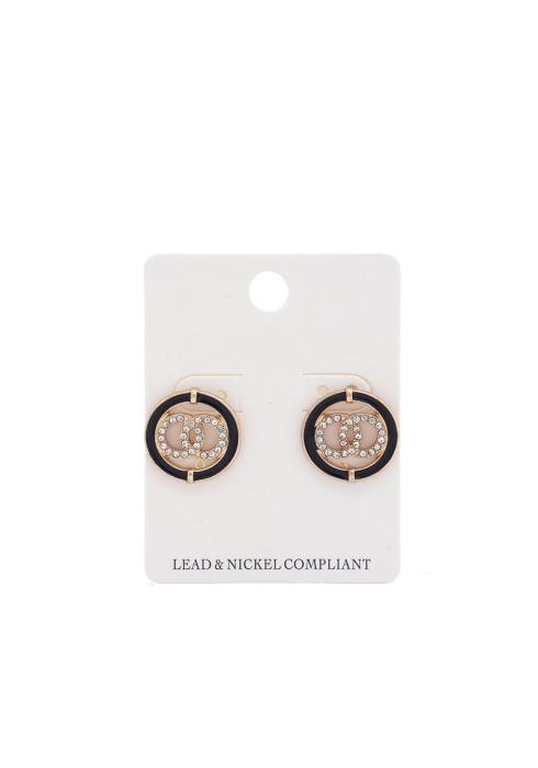 DOUBLE CIRCLE RHINESTONE EARRING