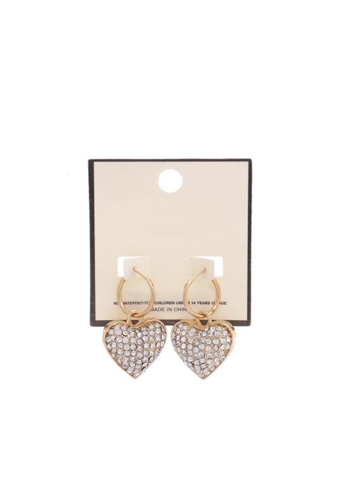 HEART RHINESTONE HUGGIE EARRING