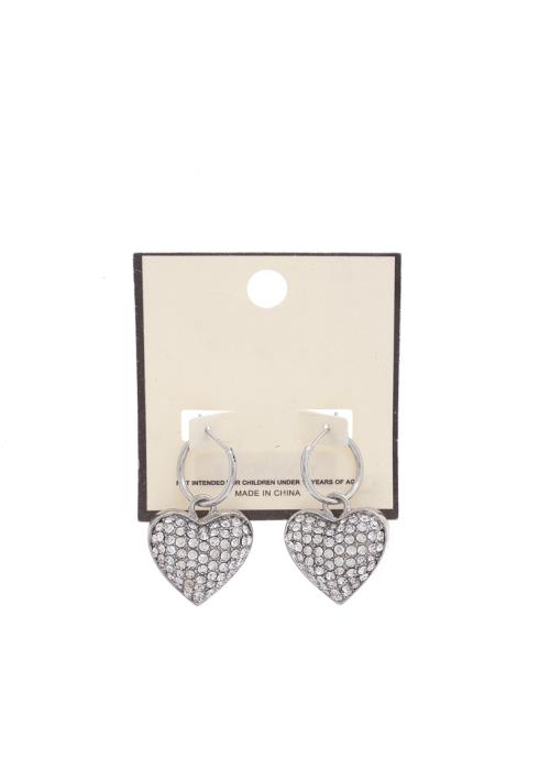HEART RHINESTONE HUGGIE EARRING