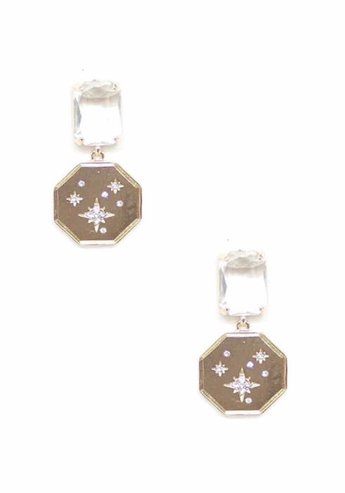 CLEAR STONE OTAKON DANGLE EARRING