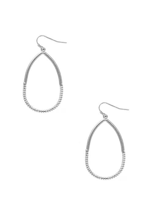 METAL OVAL TEAR DROP SHAPE EARRING