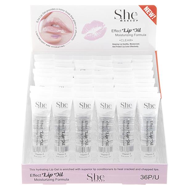 CLEAR AND GLITTER MOISTURIZING FORMULA EFFECT LIP OIL (36 UNITS)