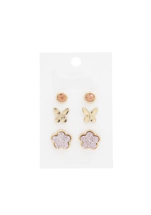 FLOWER BUTTERFLY ASSORTED EARRING SET