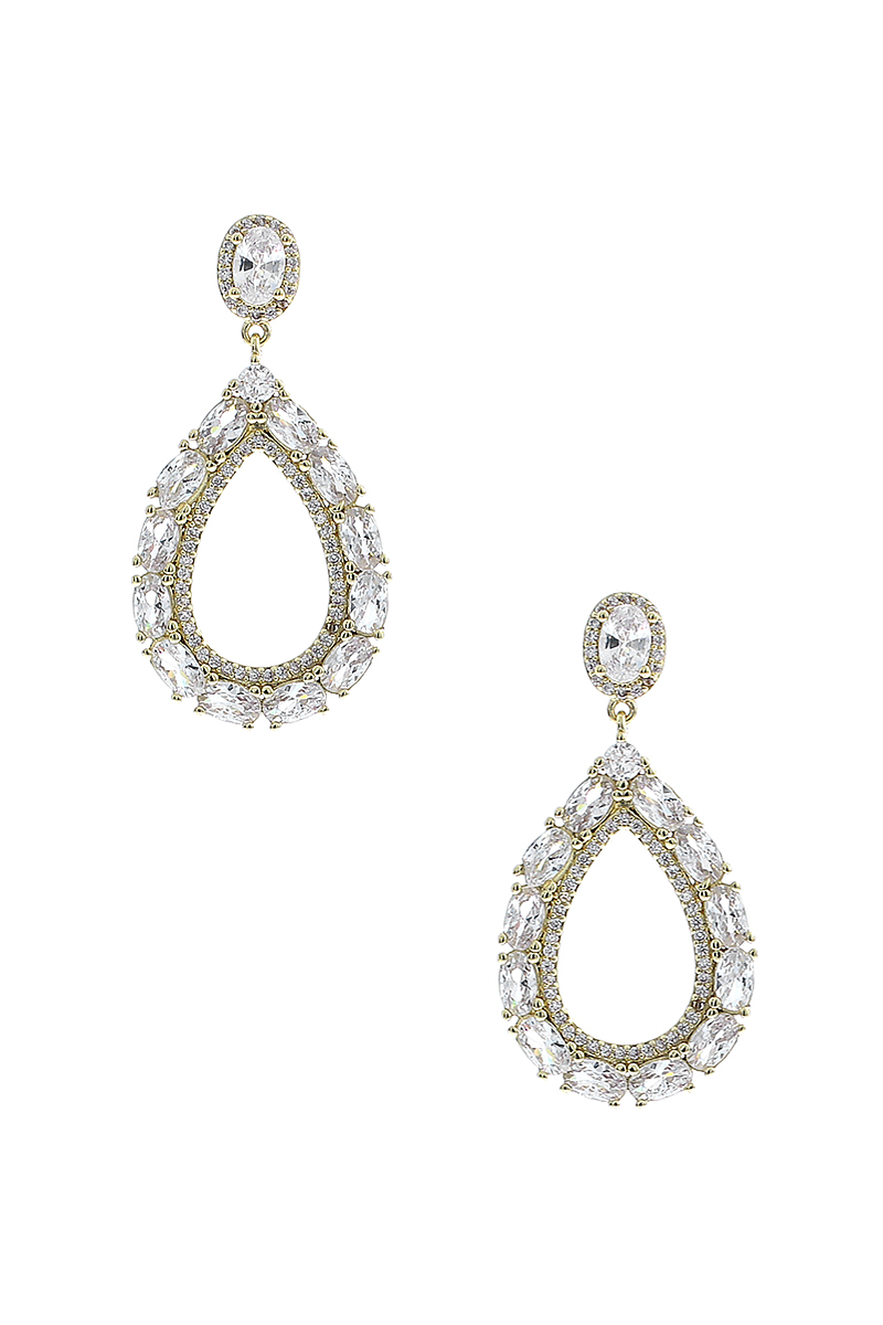 Nina Tear Drop Crystal Euroback Earring