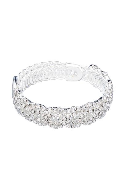 RHINESTONE BRAID PATTERN WIRE BRACELET