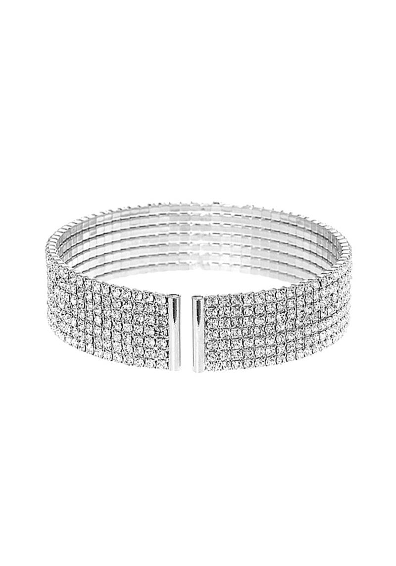 RHINESTONE 2MM 7 ROWM WIRE BRACELET
