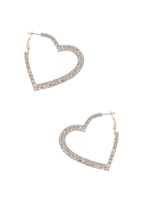 RHINESTONE OPEN CRYSTAL HEART EARRING