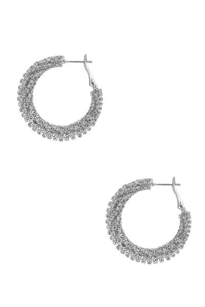 40MM CRYSTAL WRAPPED HOOP EARRING