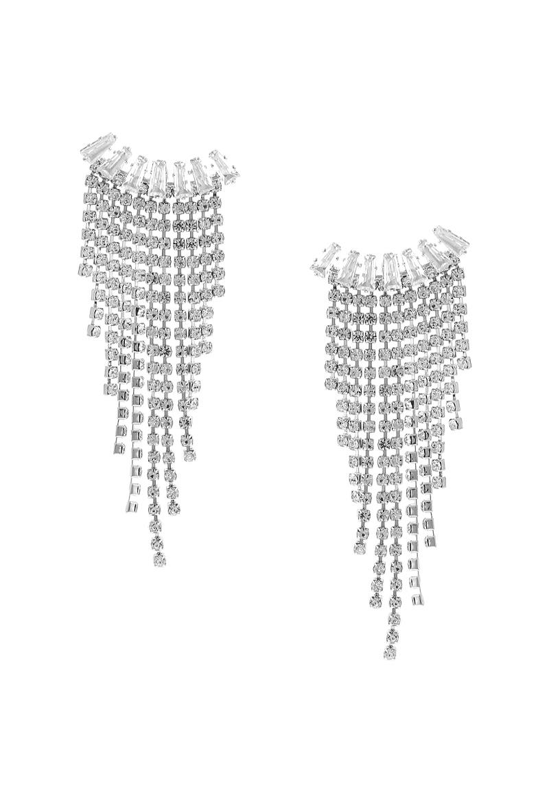 RHINESTONE TASSEL DROP EARRING