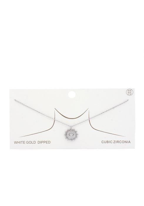 EVIL EYE SUN CHARM GOLD DIPPED NECKLACE