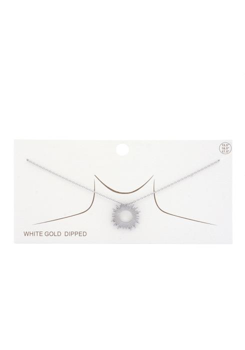 CIRCLE METAL PENDANT GOLD DIPPED NECKLACE