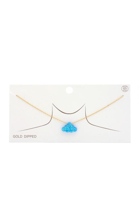 IRIDESCENT CLOUD CHARM GOLD DIPPED NECKLACE