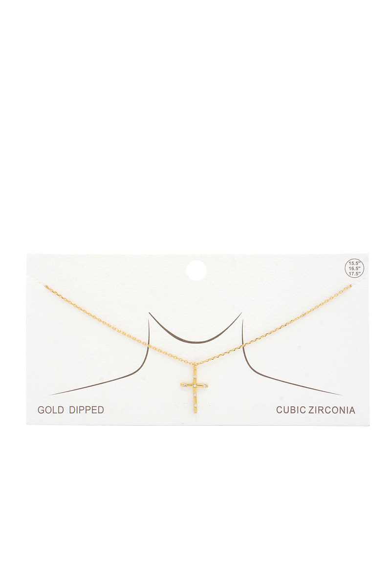 CROSS CHARM GOLD DIPPED NECKLACE