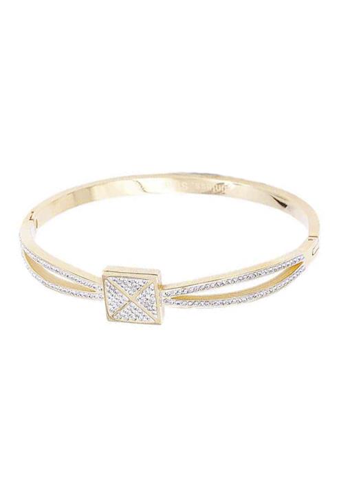 METAL RHINESTONE MIX HINGE BRACELET