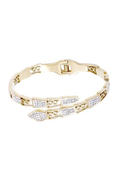 METAL RHINESTONE MIX HINGE BRACELET