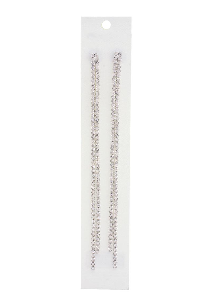 TWO LINE RHINESTONE EARRING