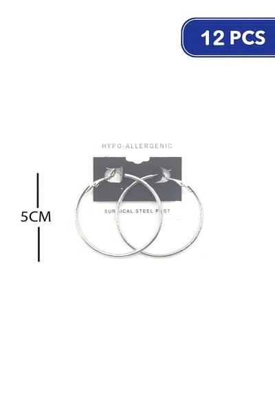 FASHION METAL HOOP 50MM EARRING (12 UNITS)