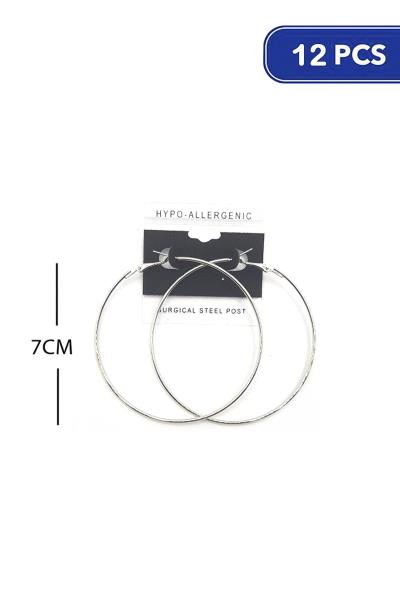 FASHION METAL HOOP 70MM EARRING (12 UNITS)