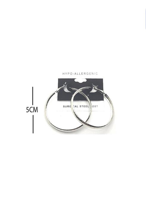 FASHION TEXTURE METAL HOOP 50MM EARRING