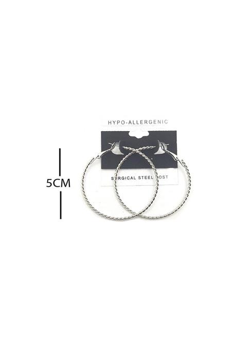 FASHION TWIST METAL HOOP 50MM EARRING