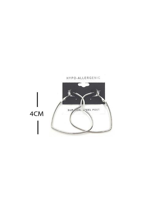 FASHION HEART METAL HOOP 40 MM EARRING