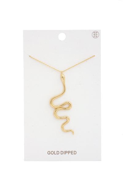 SNAKE PENDANT GOLD DIPPED NECKLACE