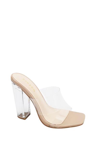 FASHION STYLISH CLEAR STRAP HEEL