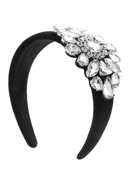 CHIC LARGE FLORAL CRYSTAL DESIGN HAIR HEADBAND